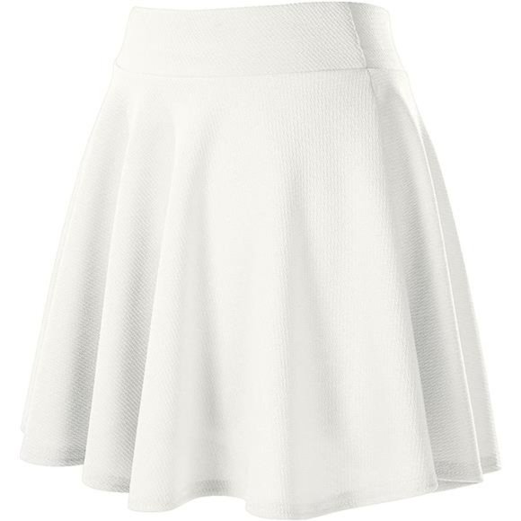Women's Basic Versatile Stretchy Flared Casual Mini Skater Skirt - Picture 2 of 9